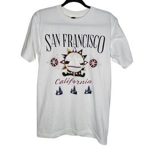 Vintage 90s San Francisco California Puff Graphic T-Shirt in White Size Medium